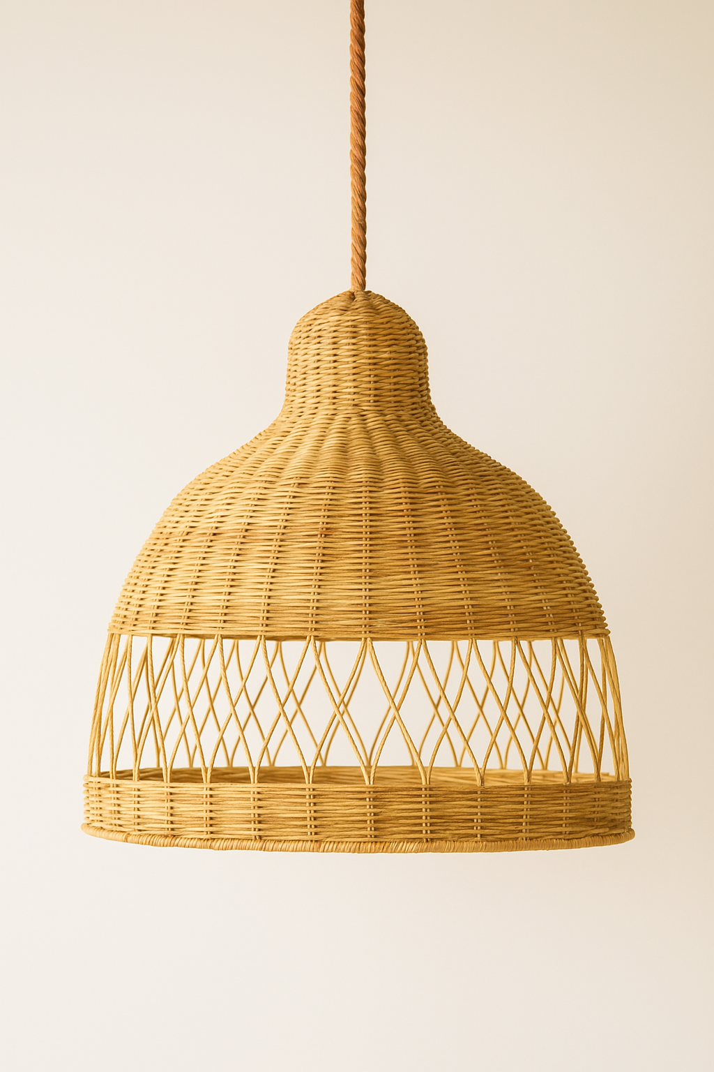 Malawi woven pendant light in sunset bloom design with decorative pattern